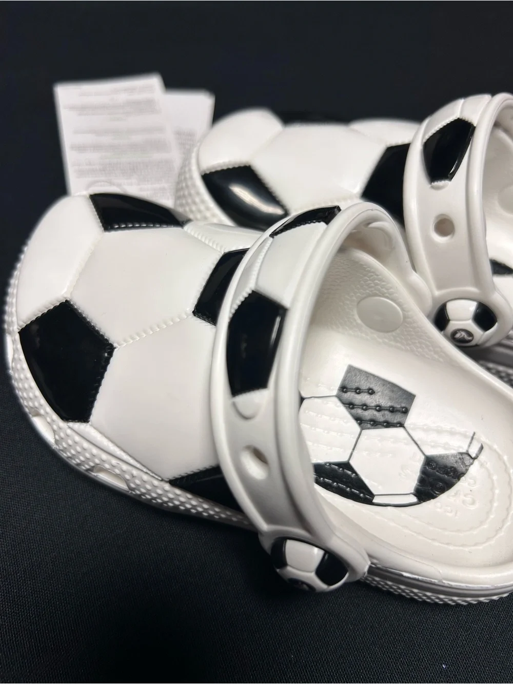 CROCS Classic Soccer Ball Clog Kids Toddler Size C8 White Black